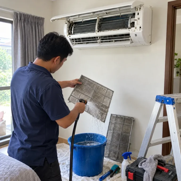 AC repair (filter cleaning) by Sri Swastik Home Solutions technician in Chengalpattu