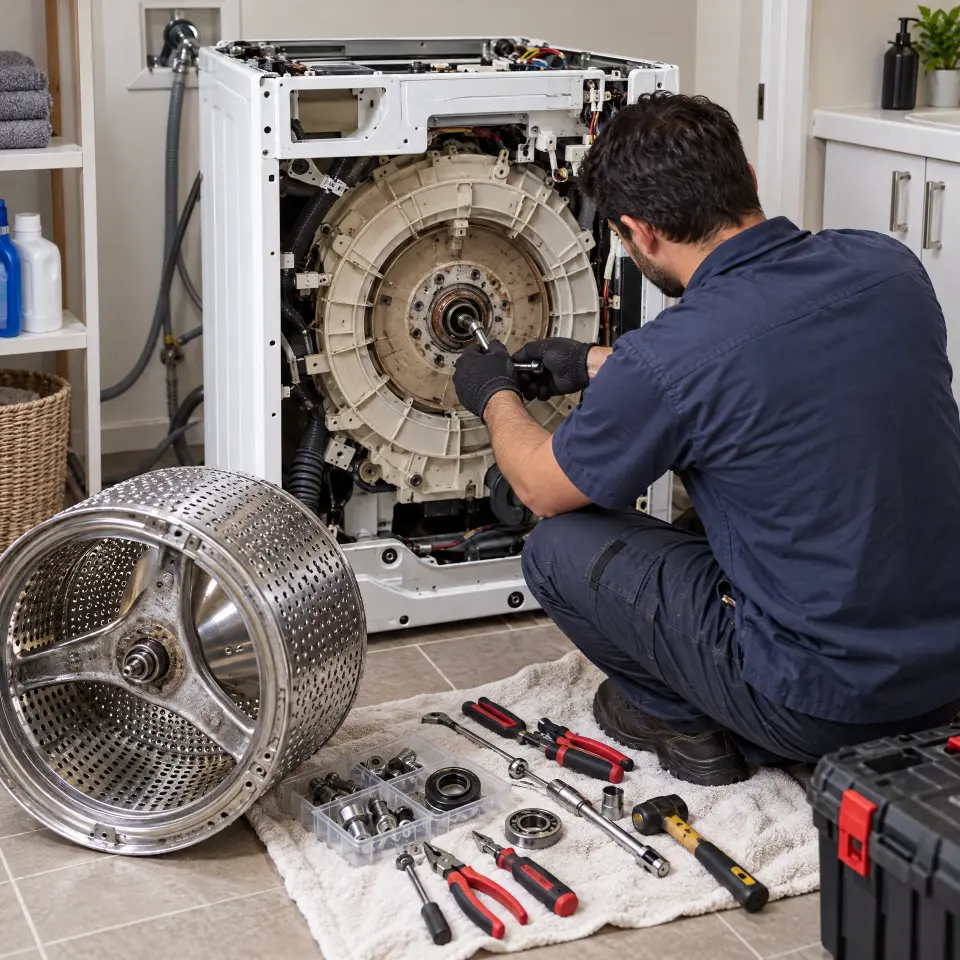 Washing machine repair (bearing) by Sri Swastik Home Solutions technician in Chengalpattu